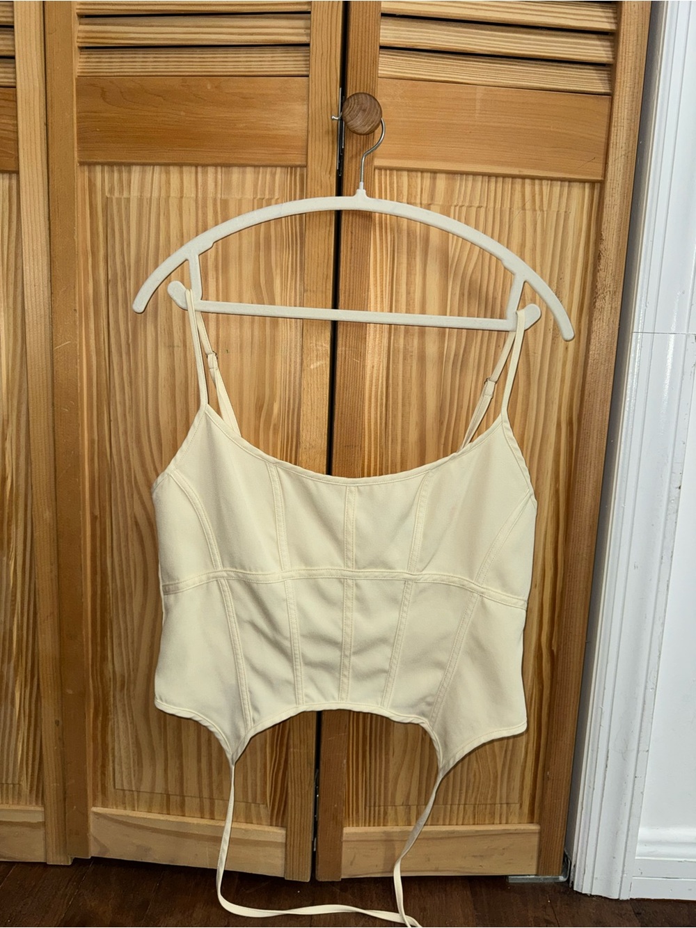 PrettyLittleThing Cream Corset Cami Top